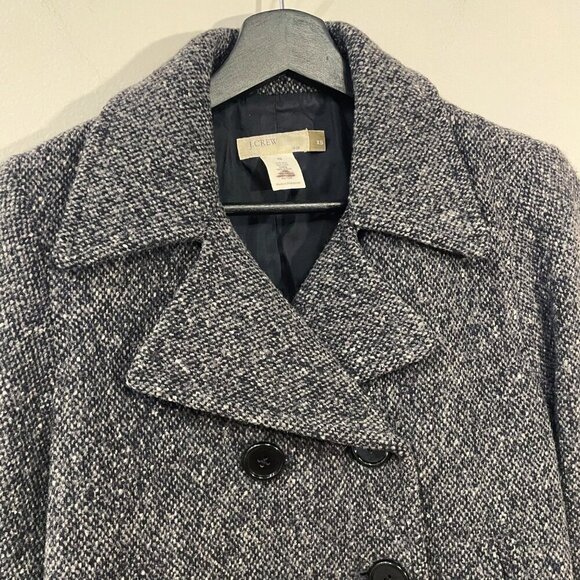 VTG J.Crew Wool Blend Peacoat Charcoal Marl XS EUC - Picture 4 of 7